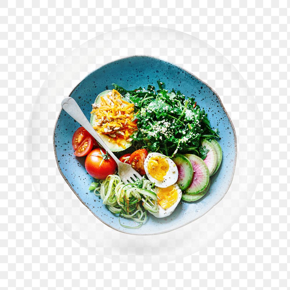 Healthy salad png element, food in bubble