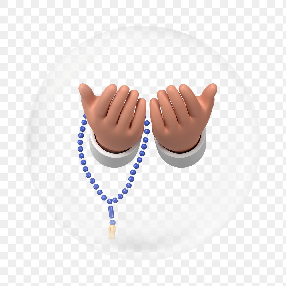 Praying hands png element in bubble