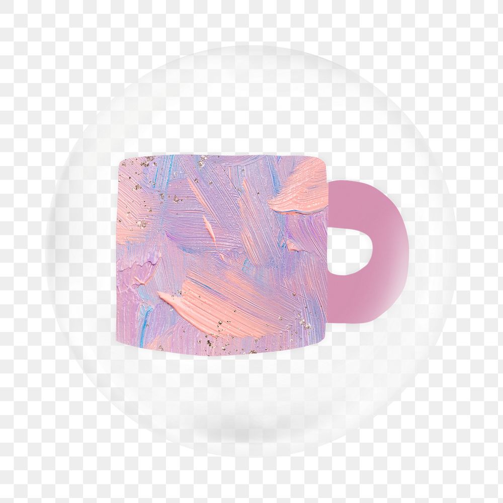Pastel mug png element in bubble