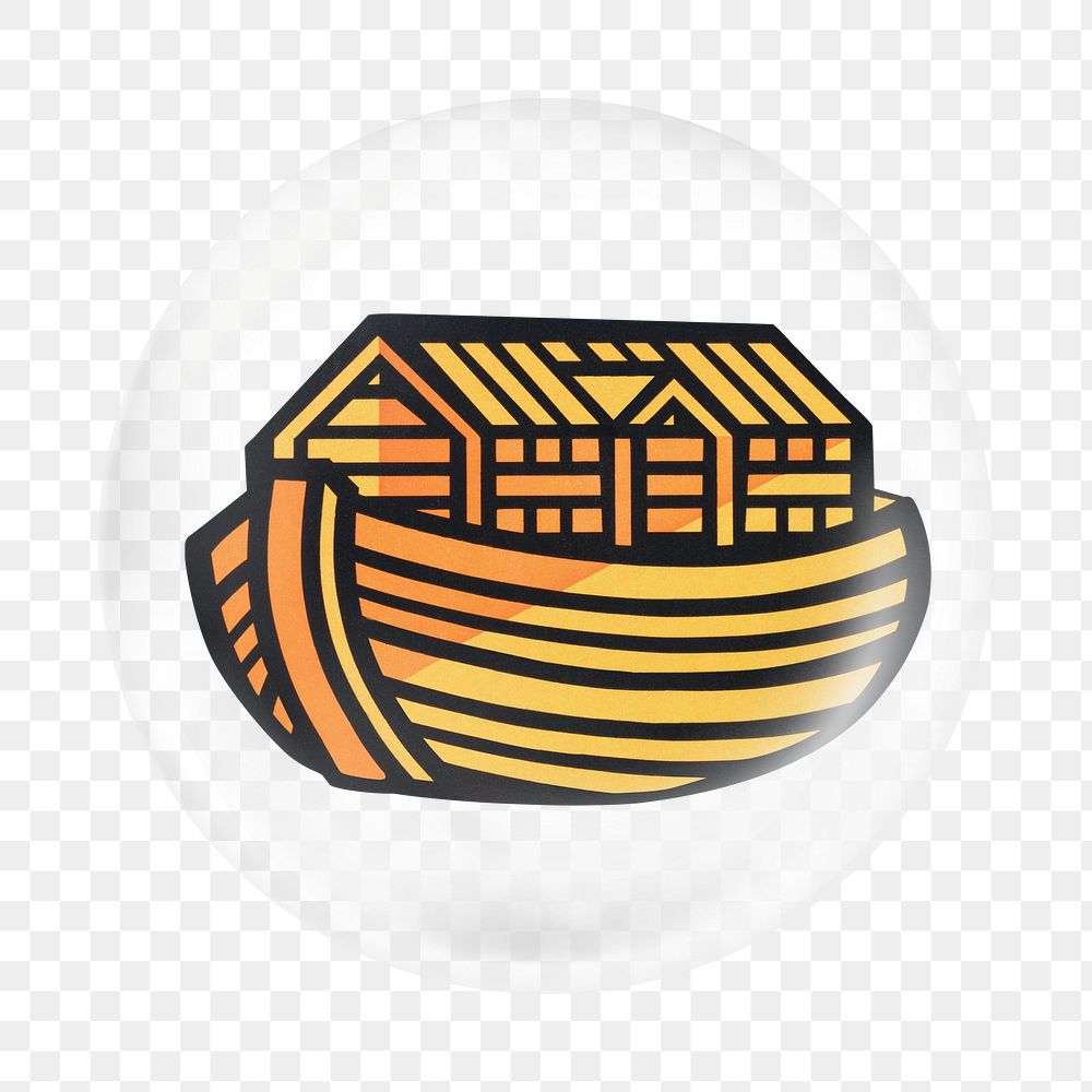 Ark boat png element in bubble