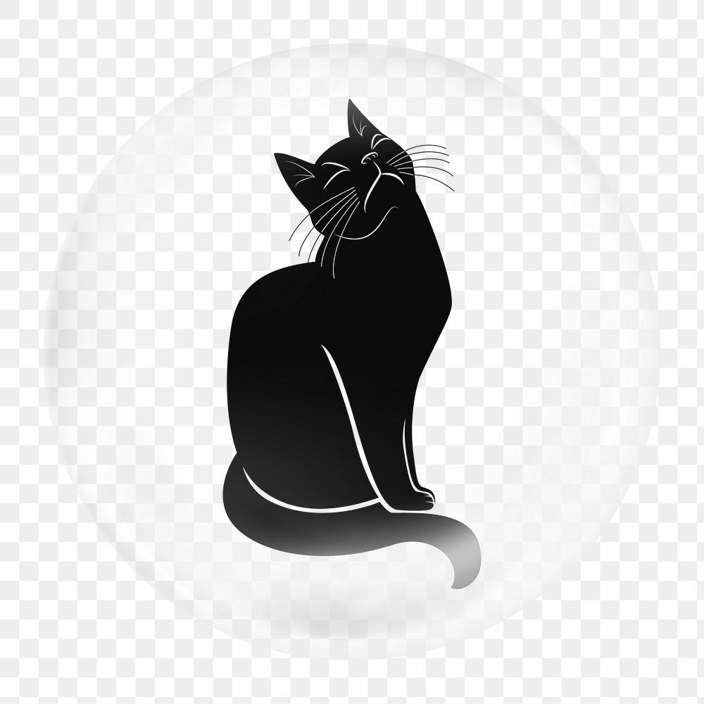 Cat illustration png element, animal in bubble
