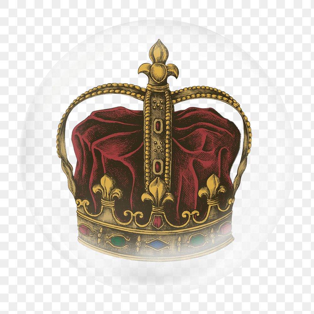 Royal crown png element in bubble