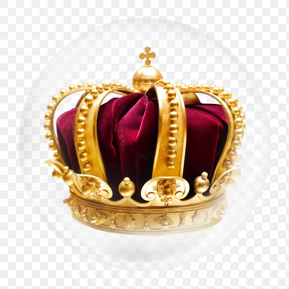 Royal crown png element in bubble