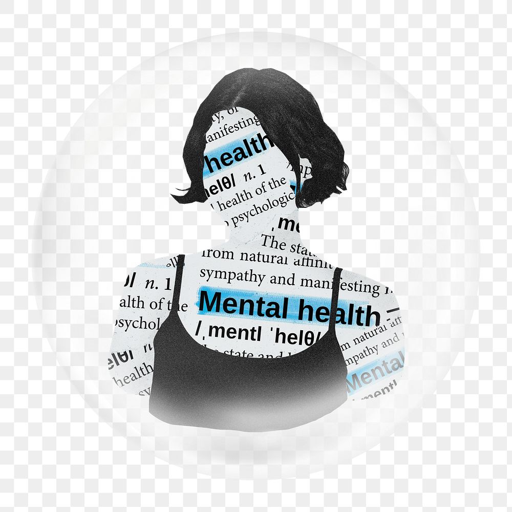 Mental health png element in bubble