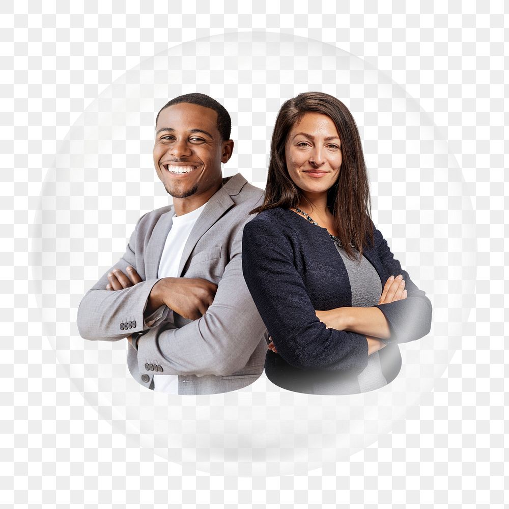 Business people png element in bubble
