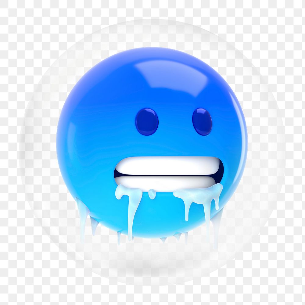 Freezing emoticon png element in bubble
