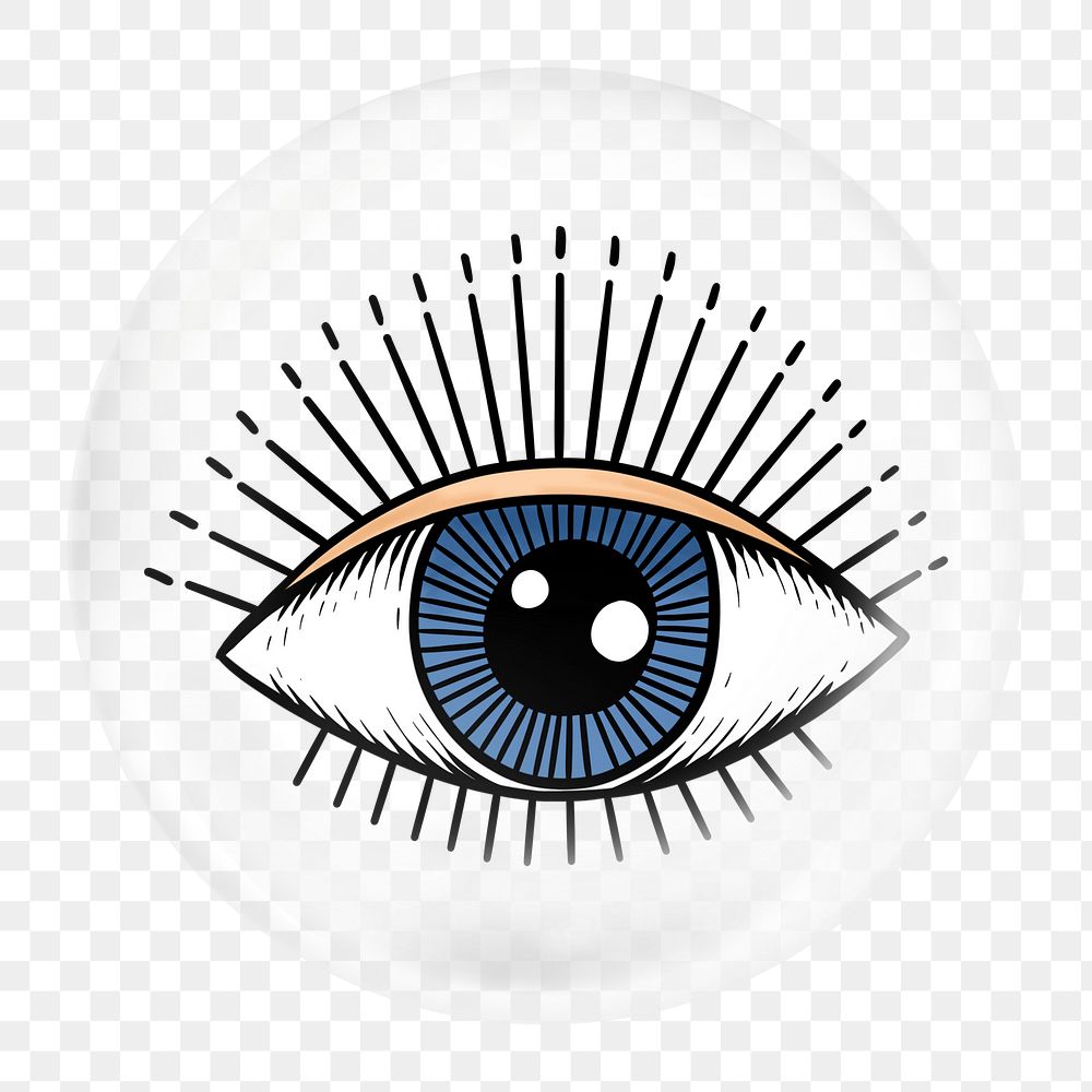 Eye illustration png element in bubble