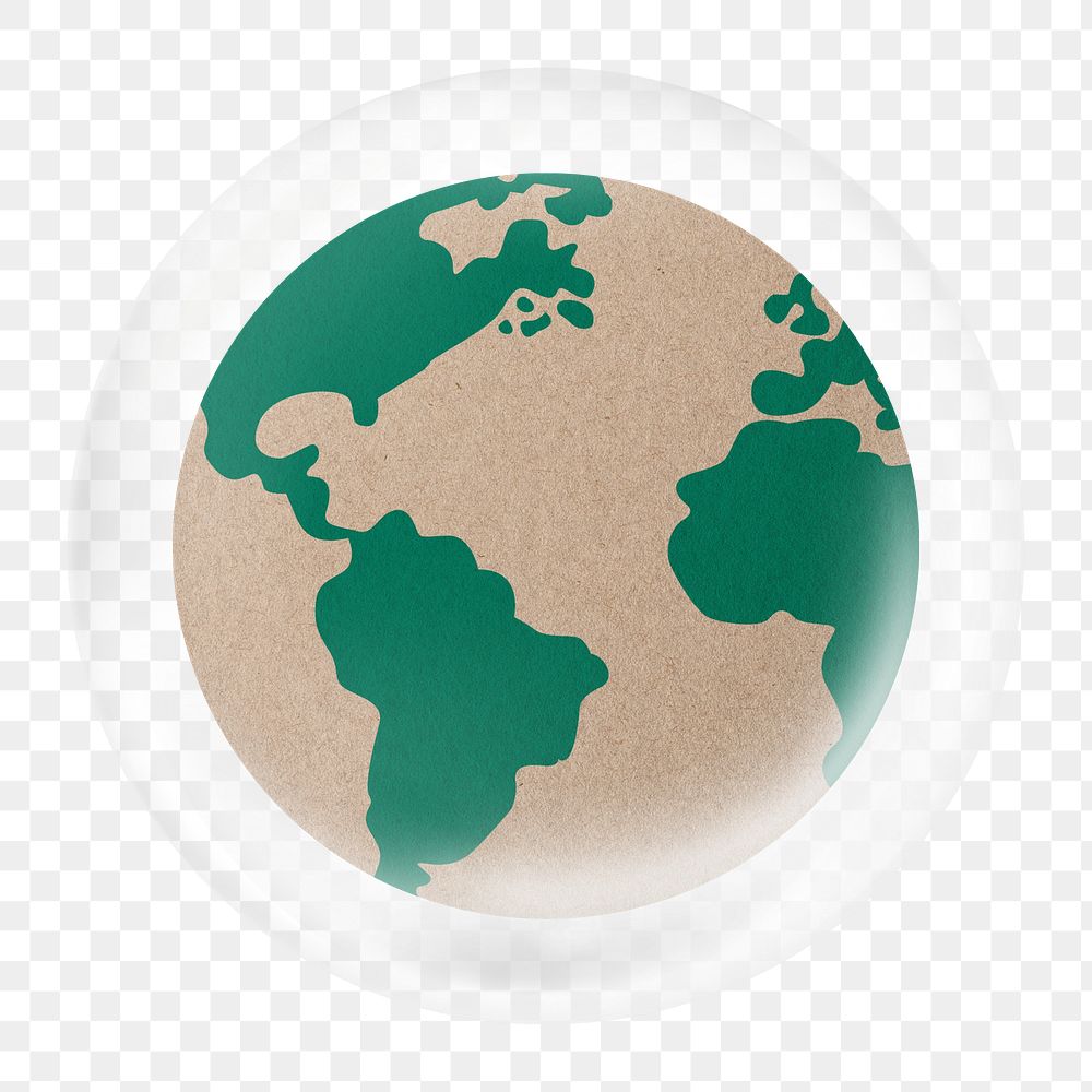 Paper Earth png element in bubble