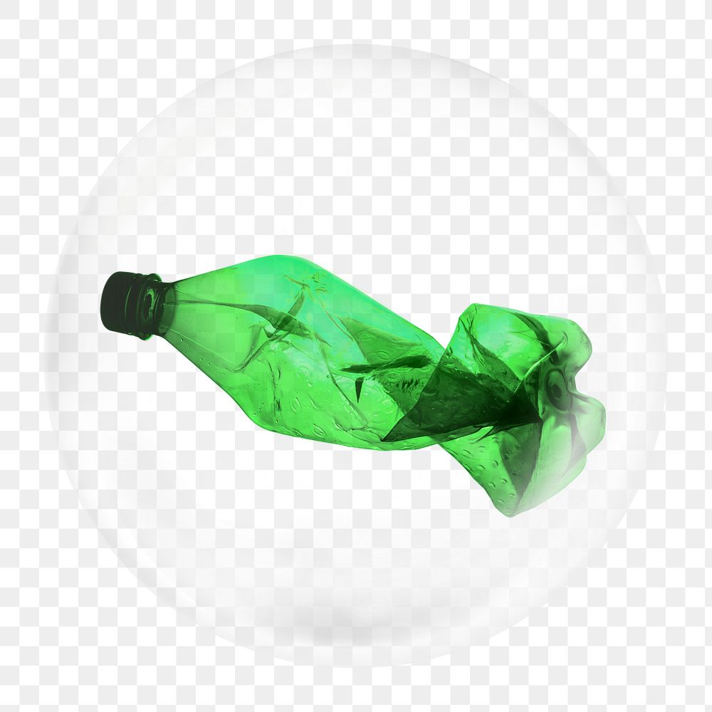 Green bottle png element in bubble