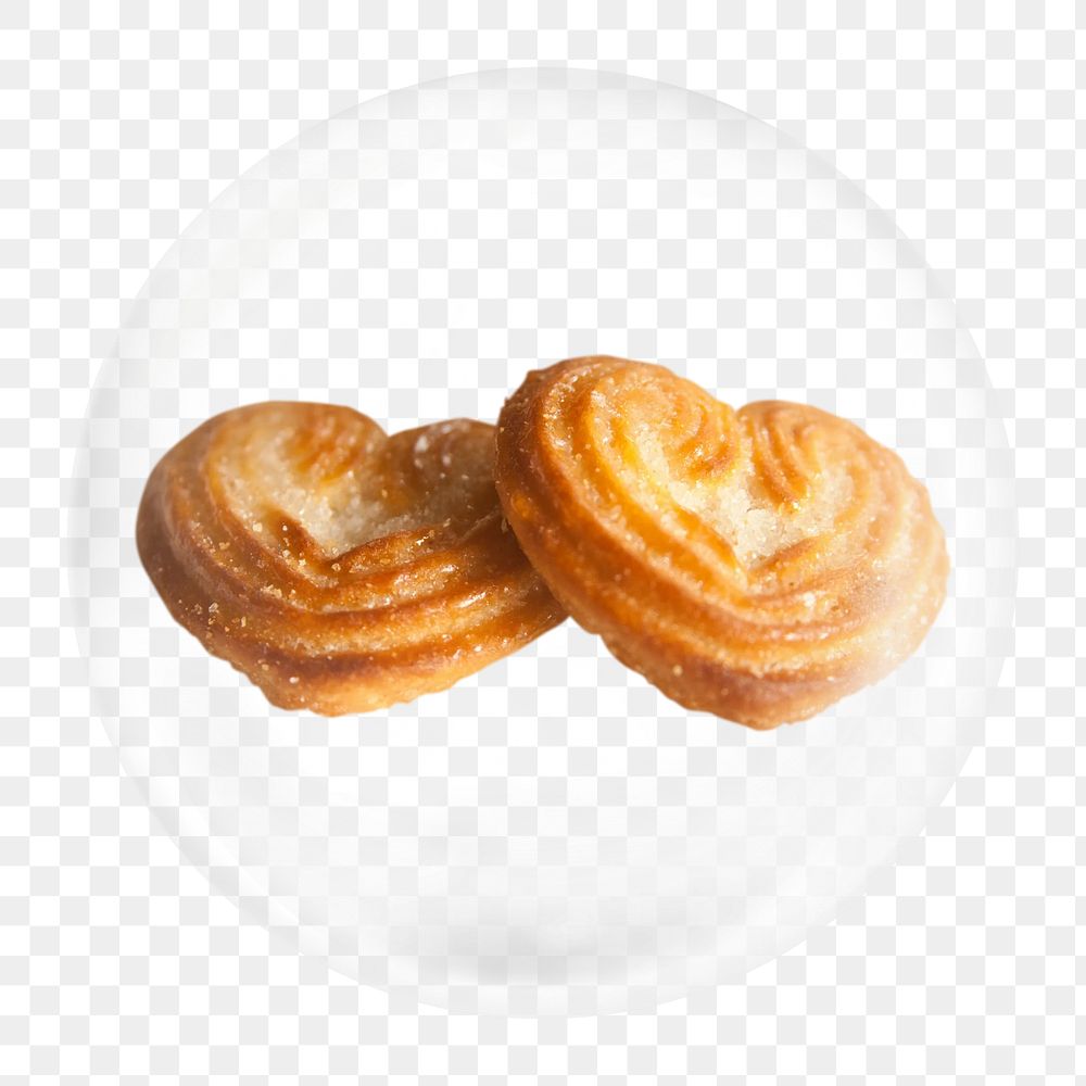 Butter cookies png element, dessert in bubble