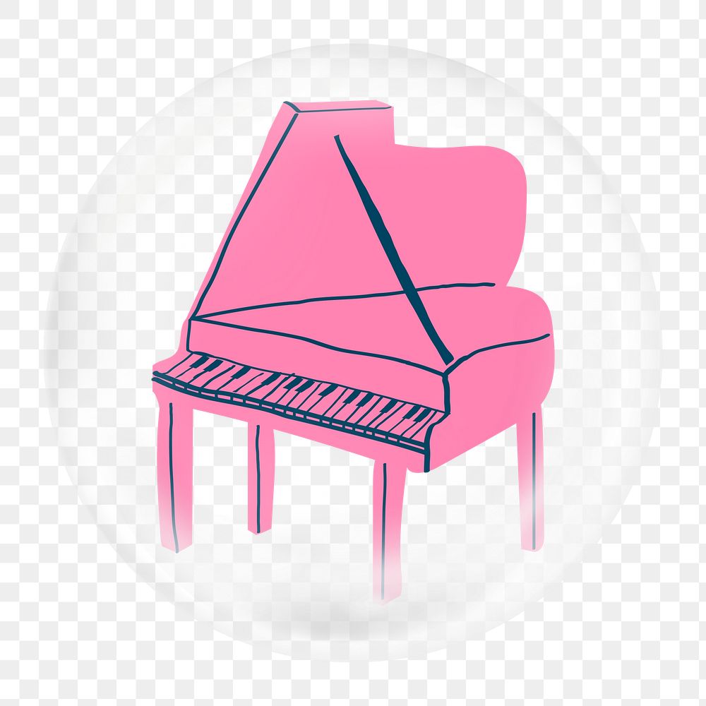 Piano illustration png element in bubble