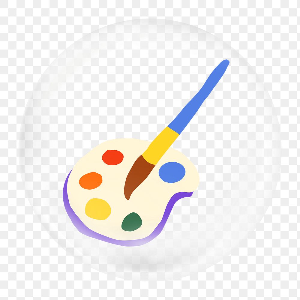 Color palette png element in bubble