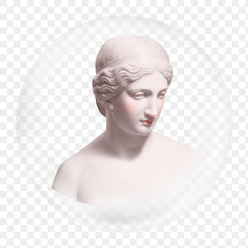 Goddess statue png element in bubble