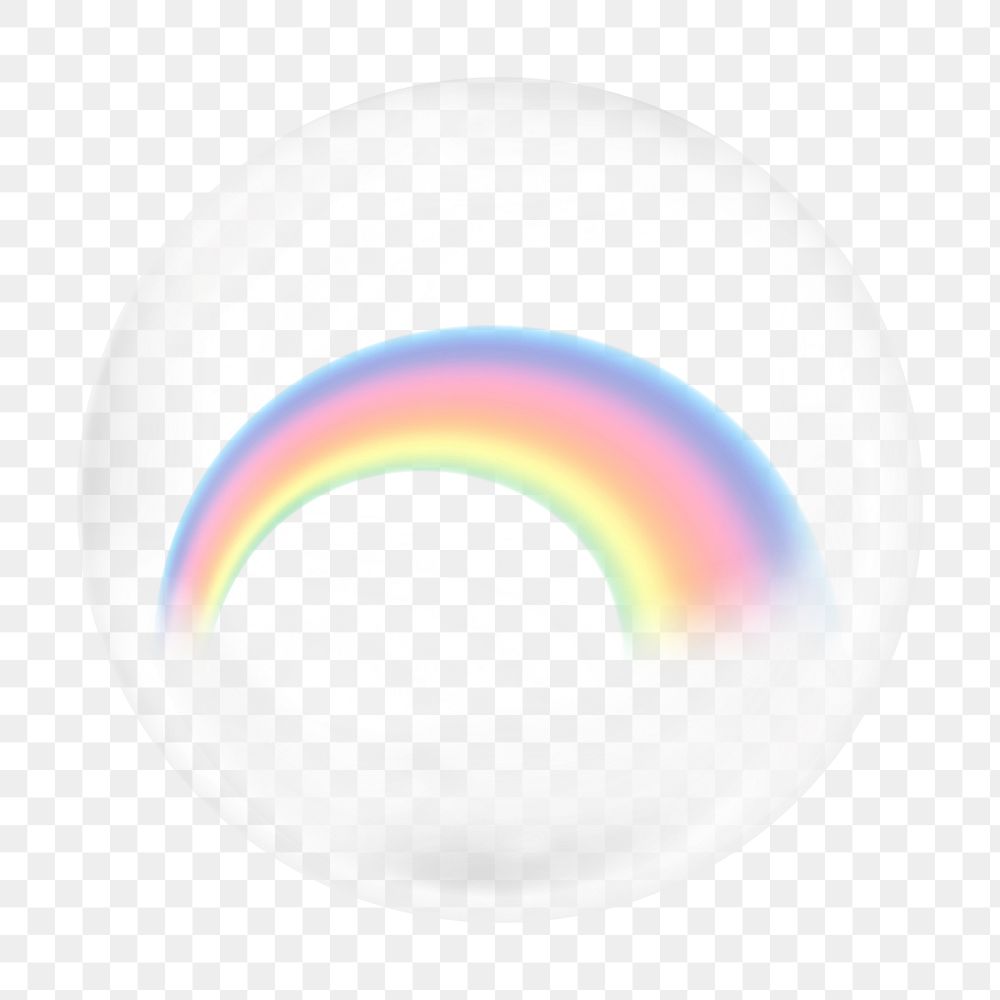 Gradient rainbow png bubble element, transparent background 