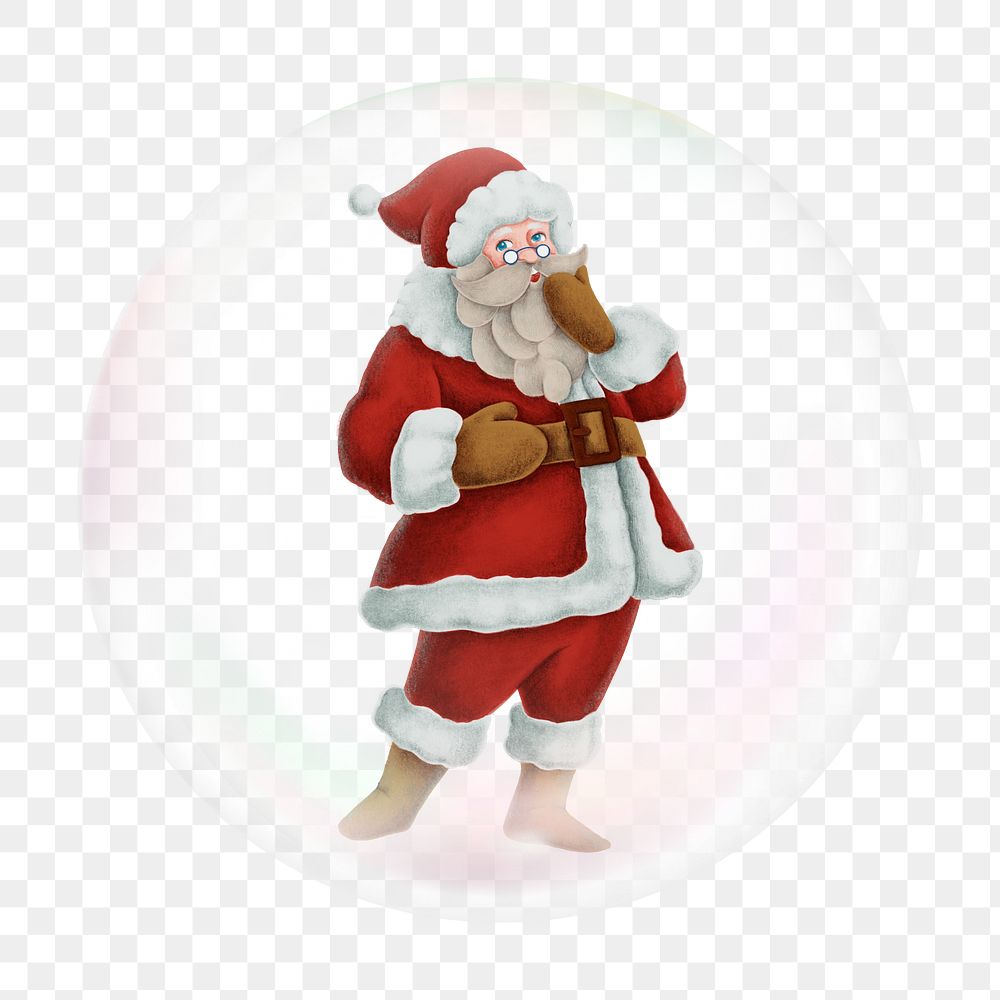 Santa Claus png bubble effect, transparent background