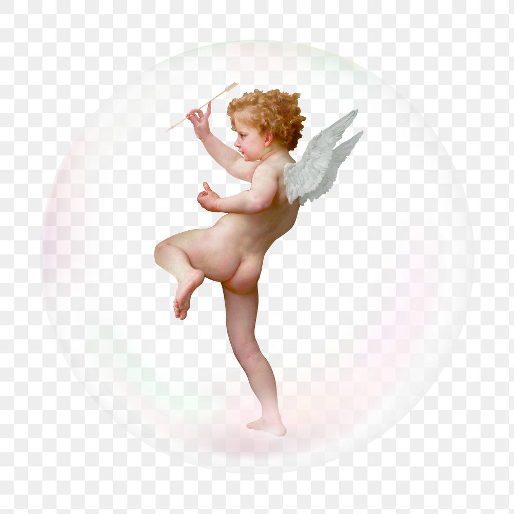 Cupid png bubble effect, transparent background