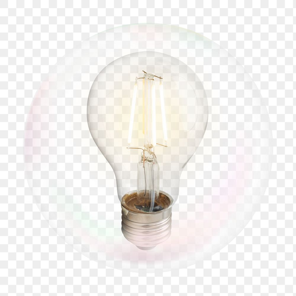 Light bulb png bubble effect, transparent background