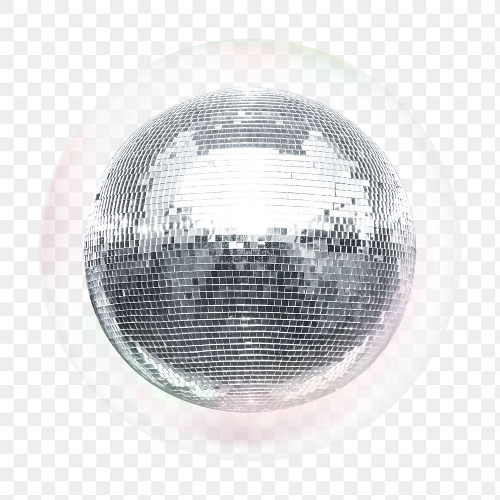 Disco ball png bubble effect, transparent background