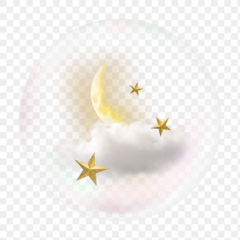 Night sky png bubble effect, transparent background