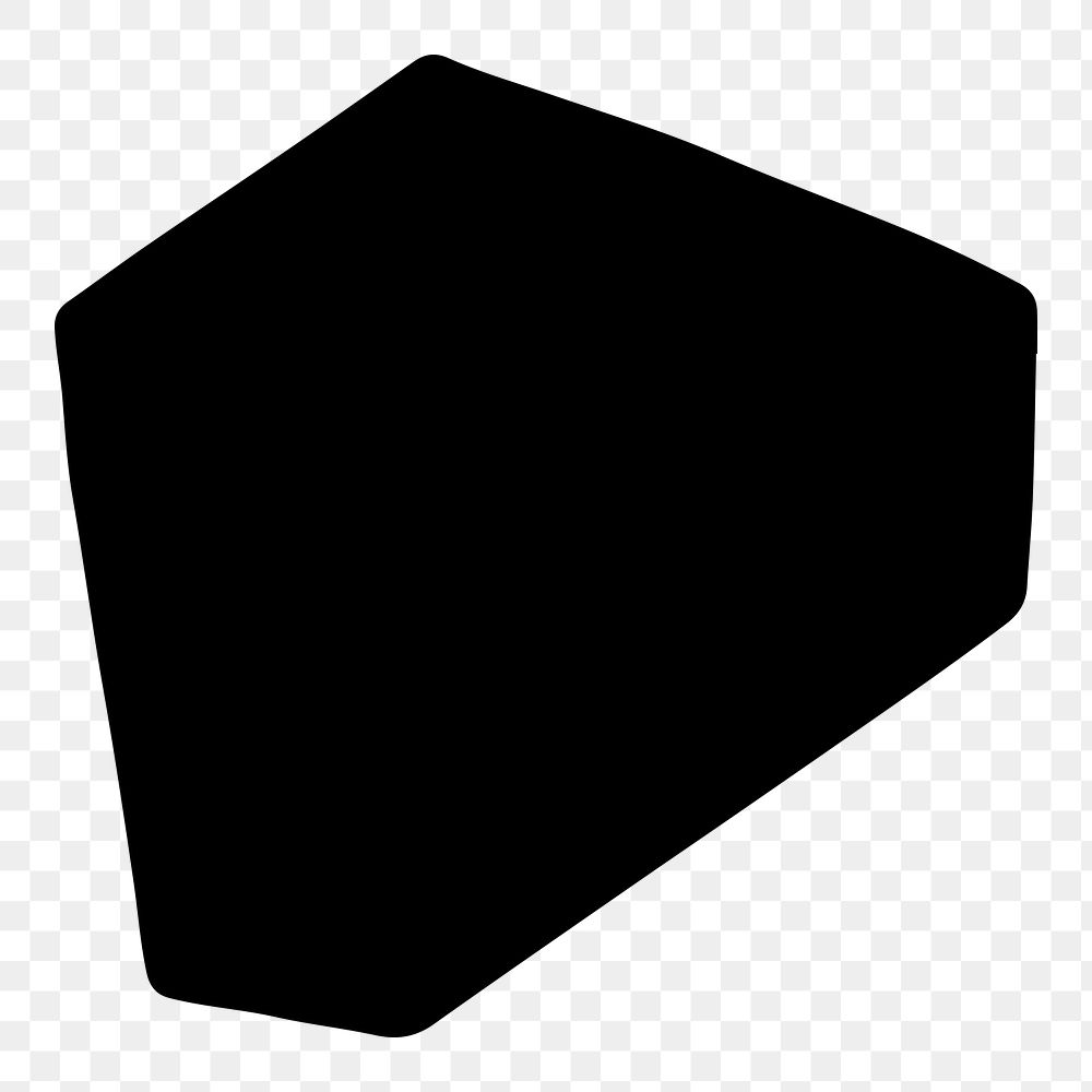 PNG black memphis hexagonal collage element, transparent background