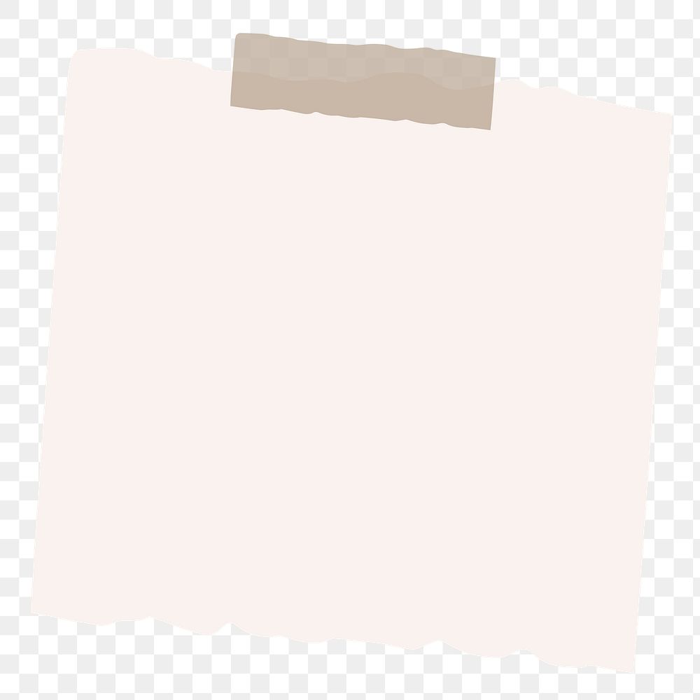 Beige notepaper png collage element, transparent background