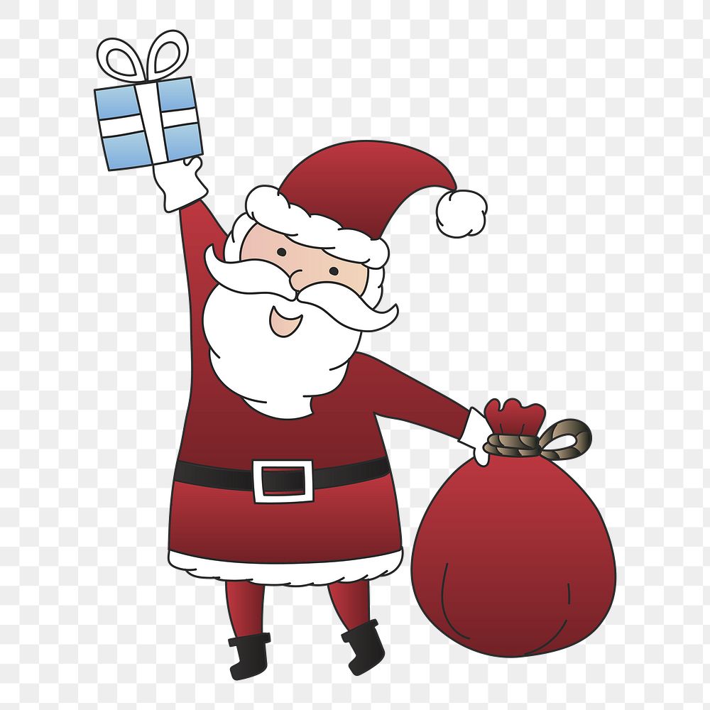 Happy Santa Claus png sticker, transparent background