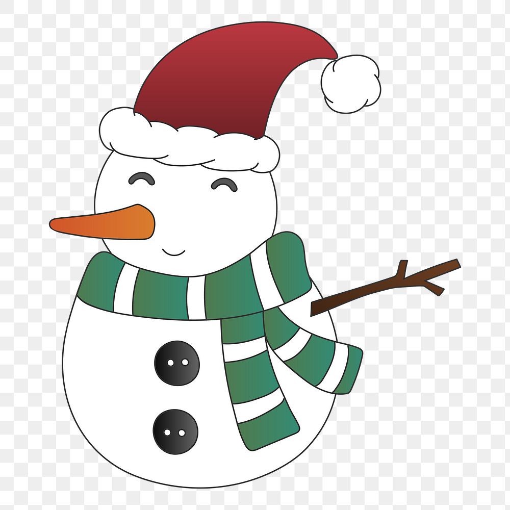 Happy snowman png sticker, transparent background