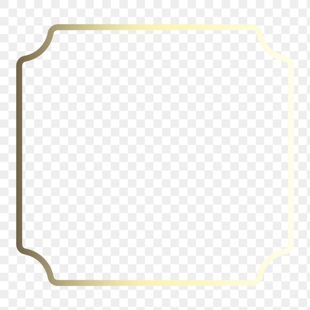 Gold frame png geometric shape, transparent background