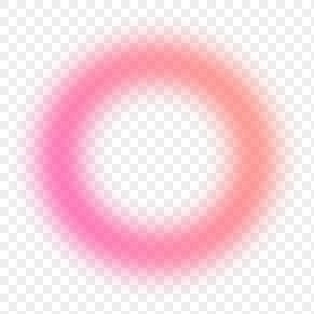 Pink ring png aura shape element, transparent background