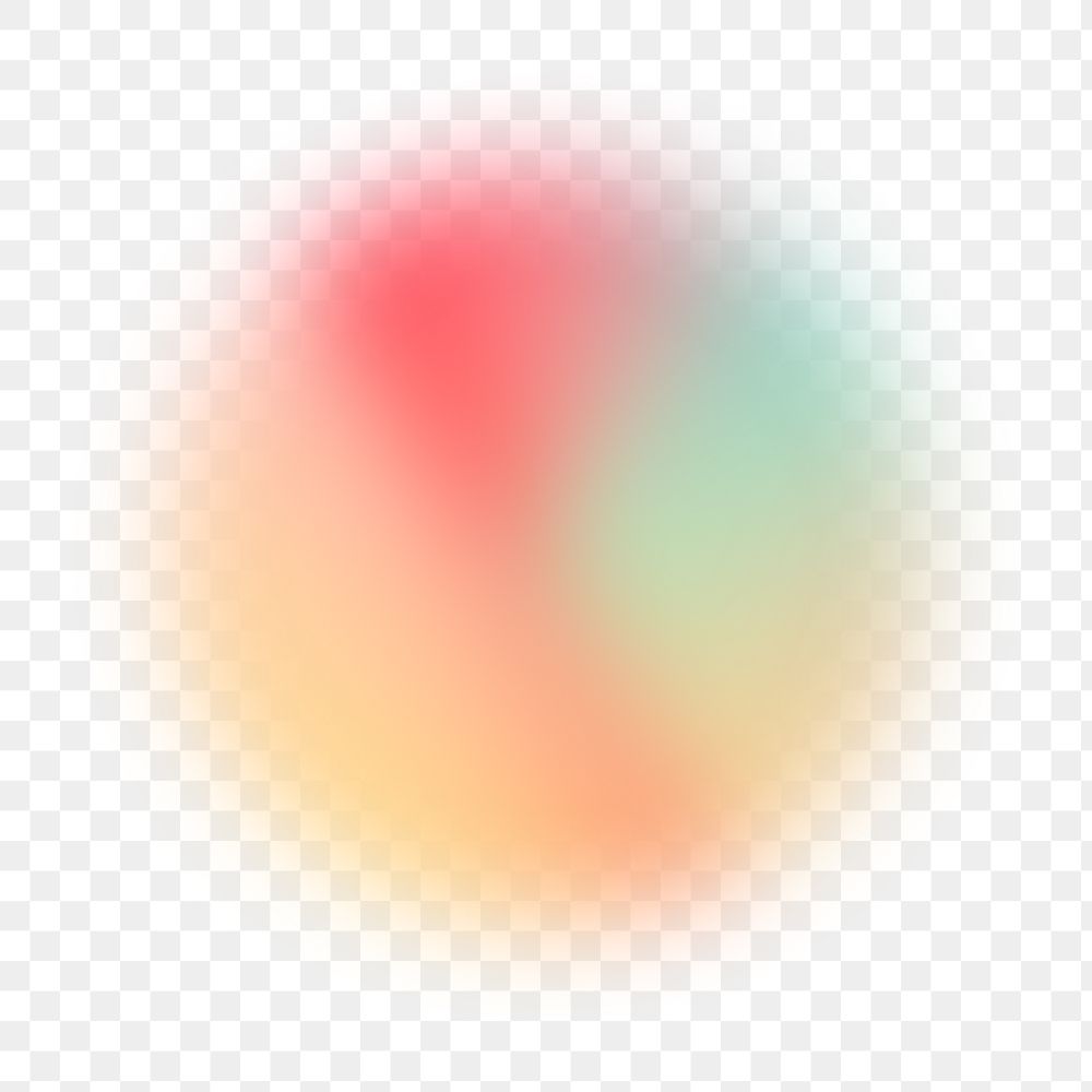 Colorful gradient png aura shape element, transparent background