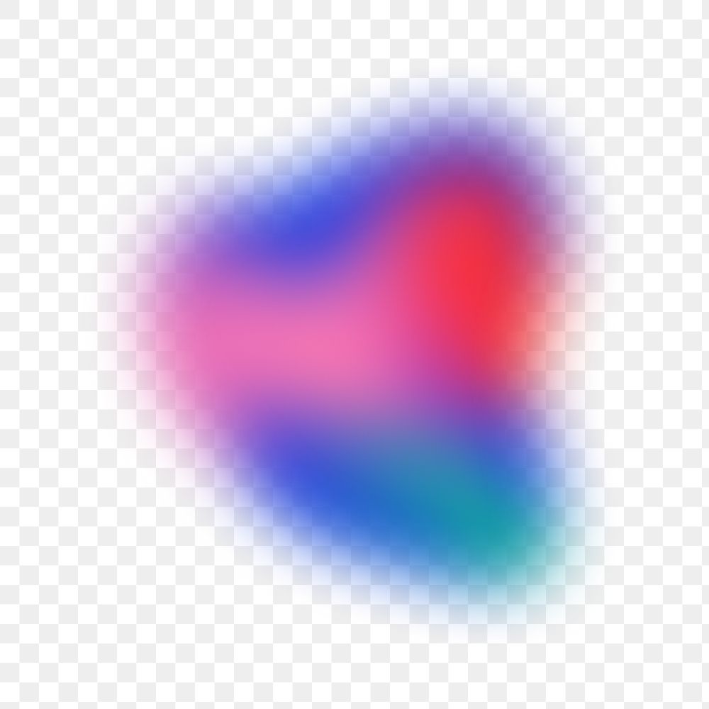 Colorful gradient png aura shape element, transparent background