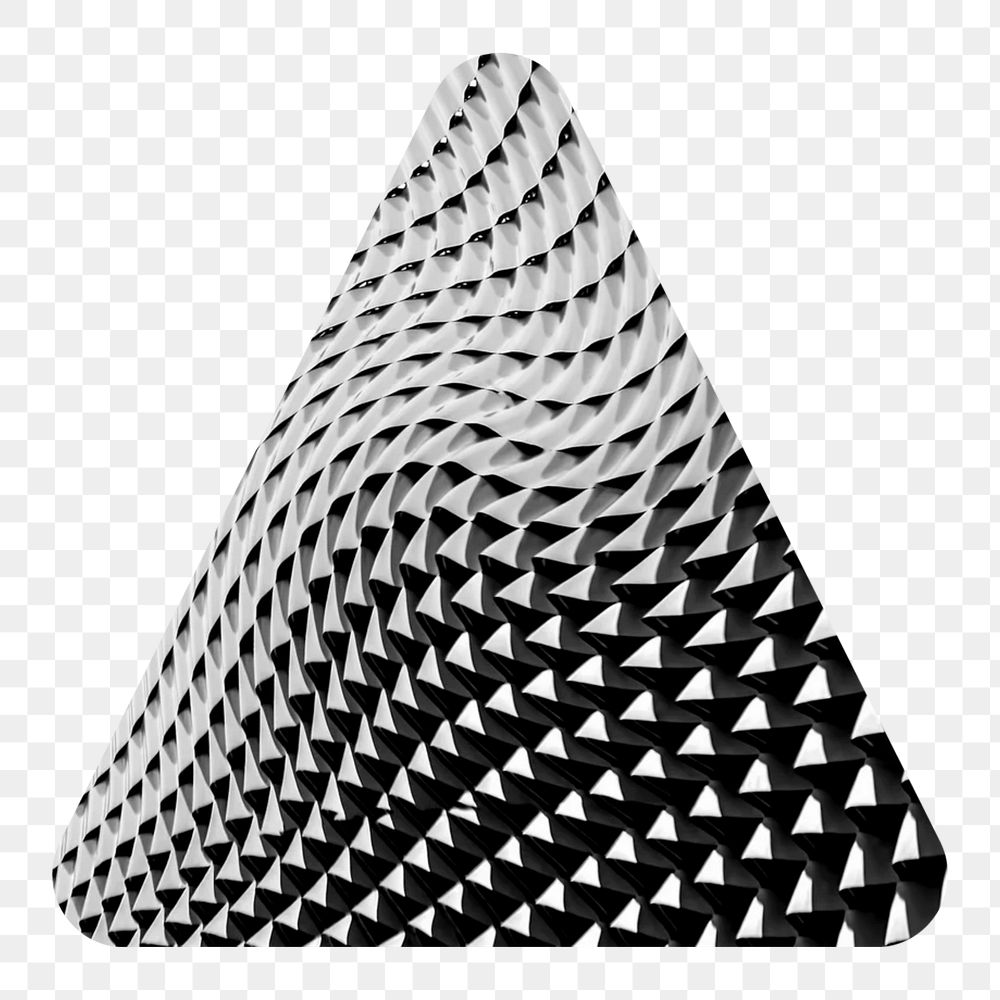 PNG abstract triangle shape, black and white, transparent background