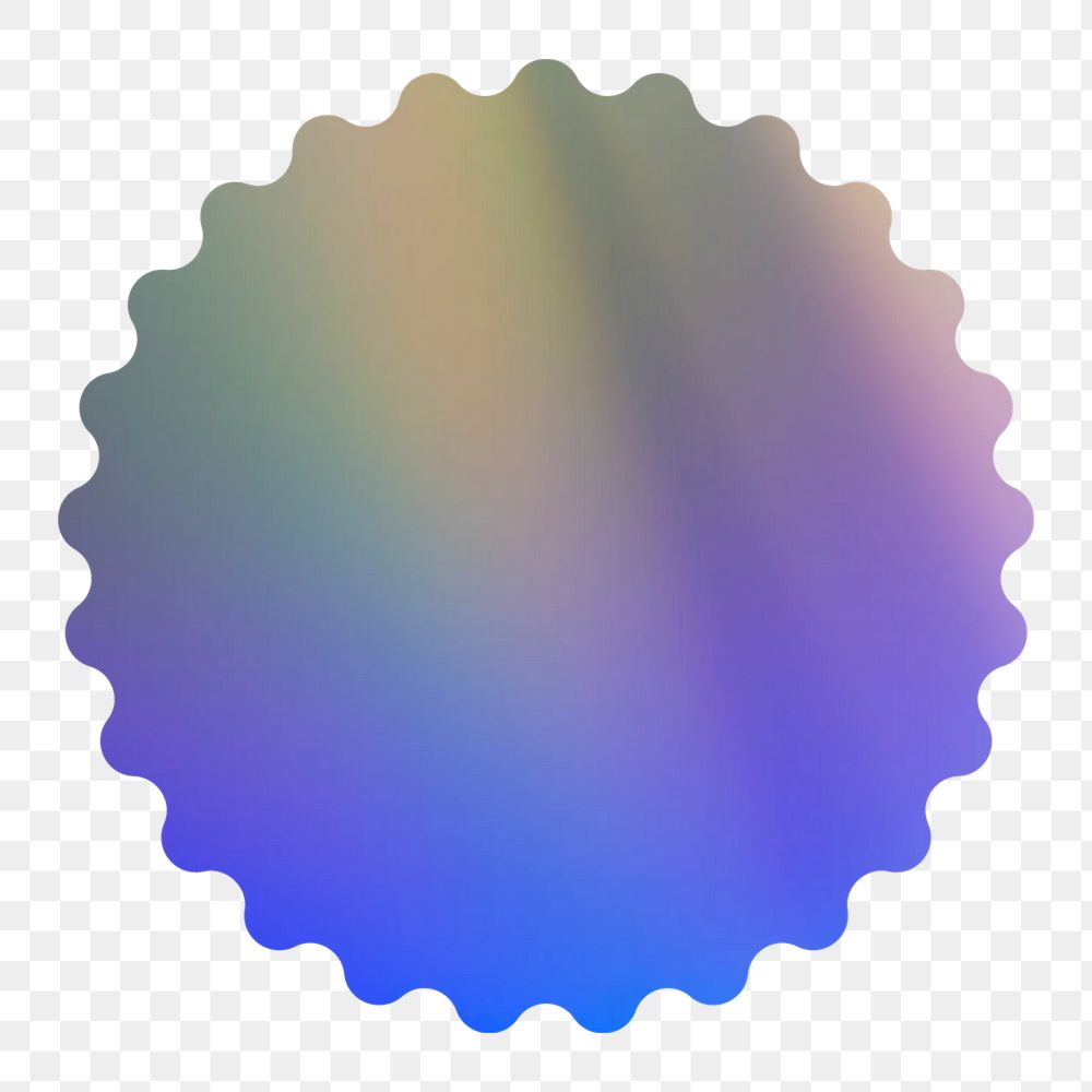 Gradient badge png abstract blue, transparent background