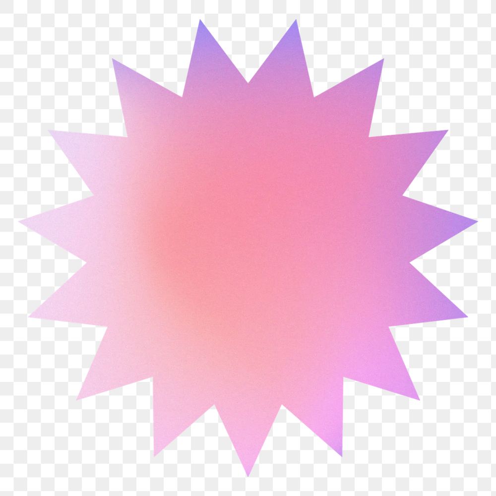 PNG gradient purple starburst badge, transparent background