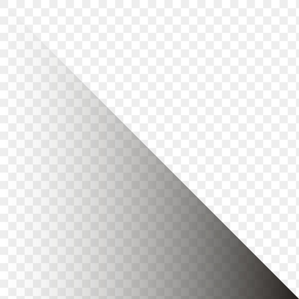 Black gradient png triangle border, transparent background