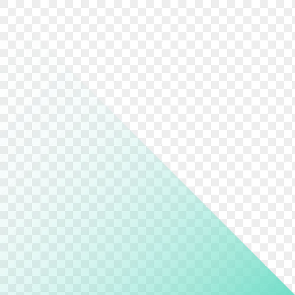 Gradient green png triangle border, transparent background