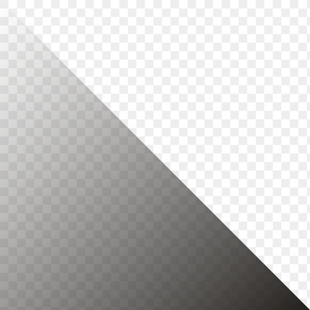 Gradient black png triangle border, transparent background