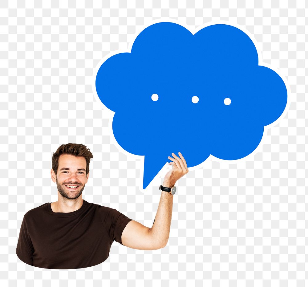 Speech bubble png element, transparent background