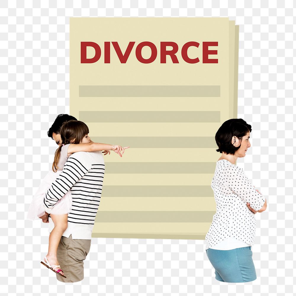 Divorce parents png element, transparent background