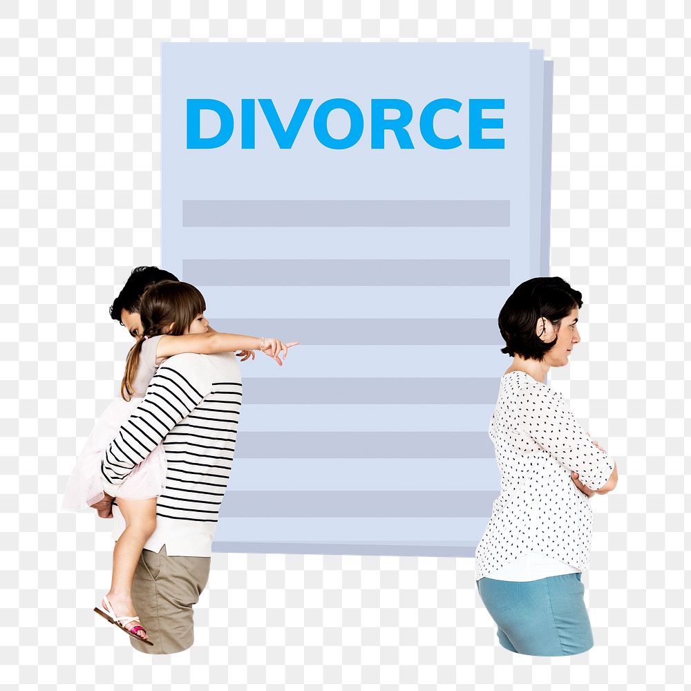 Divorce parents png element, transparent background