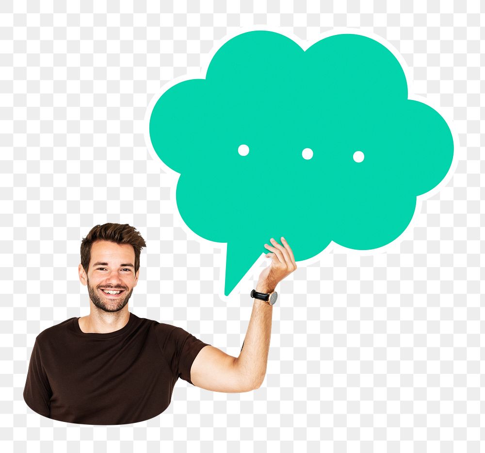 Speech bubble png element, transparent background