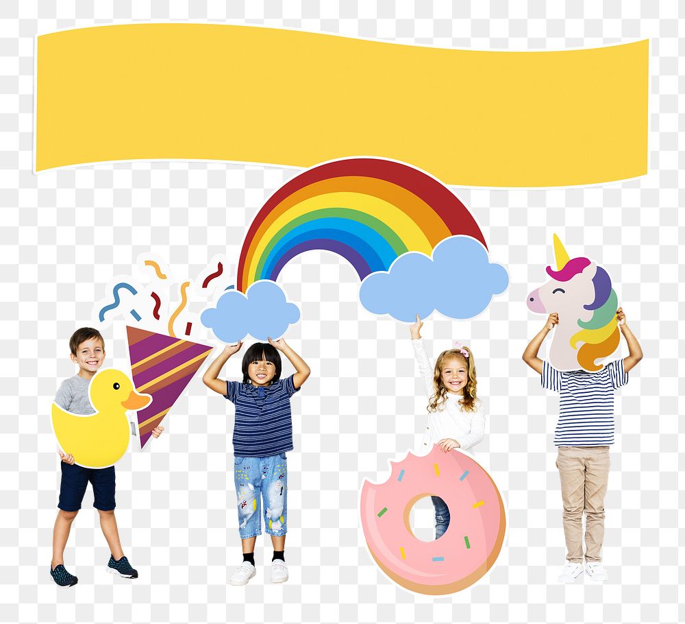 Happy kids png birthday party, transparent background