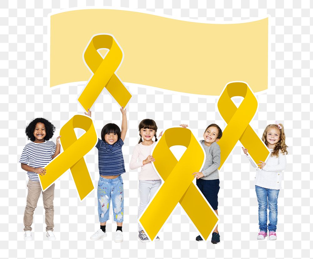 Png   golden ribbons, childhood cancer awareness, transparent background