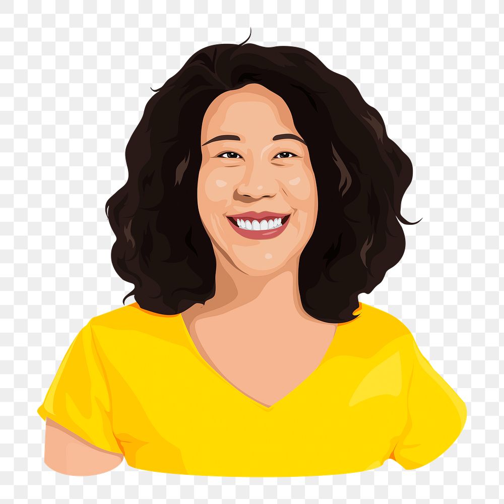 PNG Asian woman, isolated character in transparent background