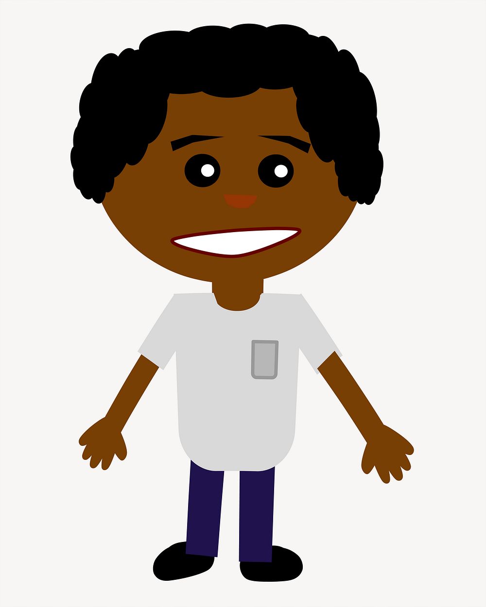 PNG Black boy clipart, transparent background. Free public domain CC0 image.