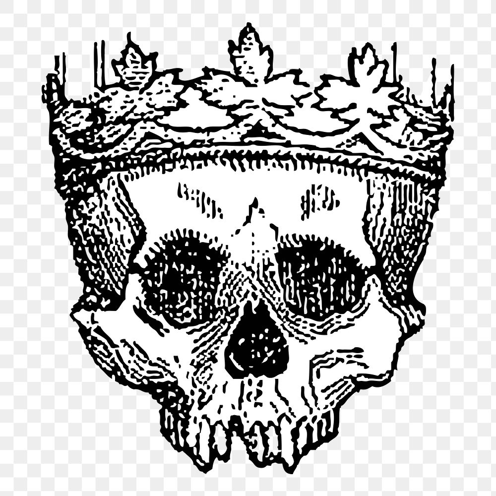 Skull crown png illustration, transparent background. Free public domain CC0 image.