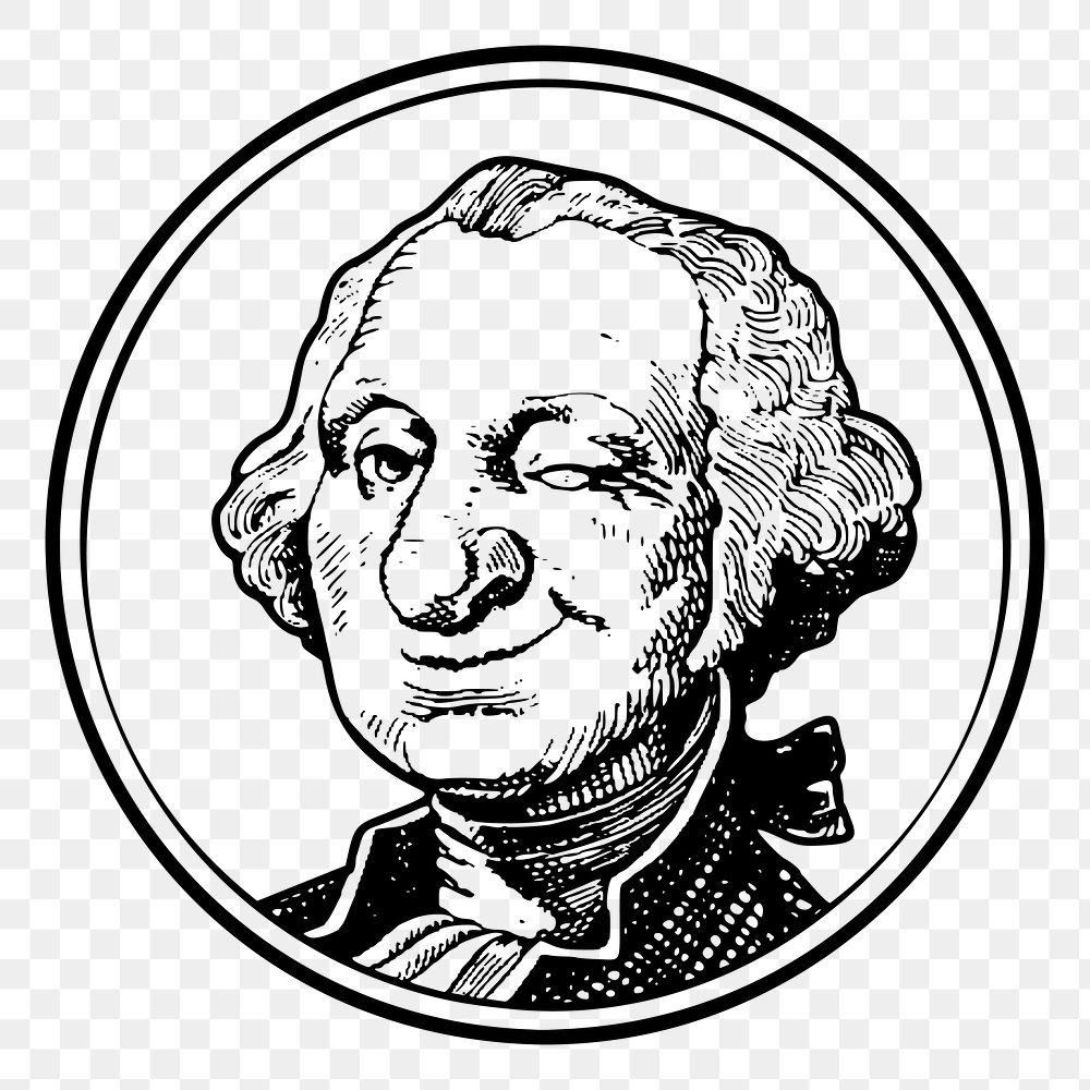 George Washington portrait png illustration, transparent background. Free public domain CC0 image.