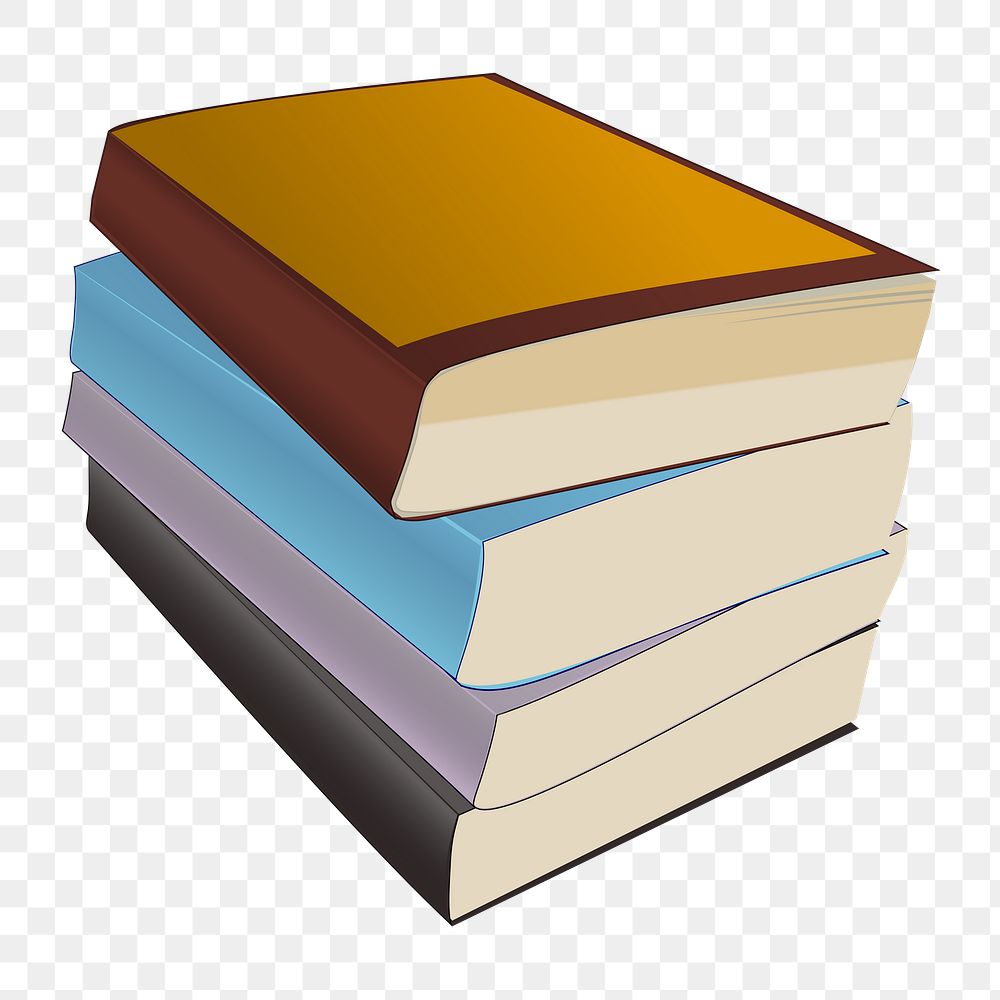 Stack books png illustration, transparent background. Free public domain CC0 image.