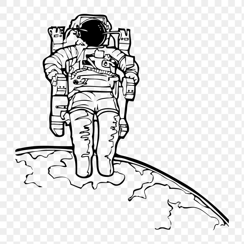 Astronaut png illustration, transparent background. Free public domain CC0 image.