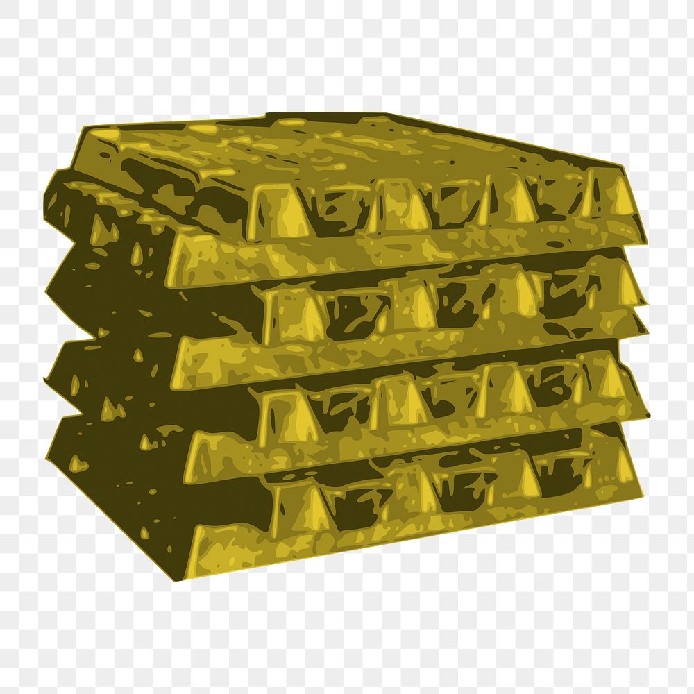 Gold bars png illustration, transparent background. Free public domain CC0 image.